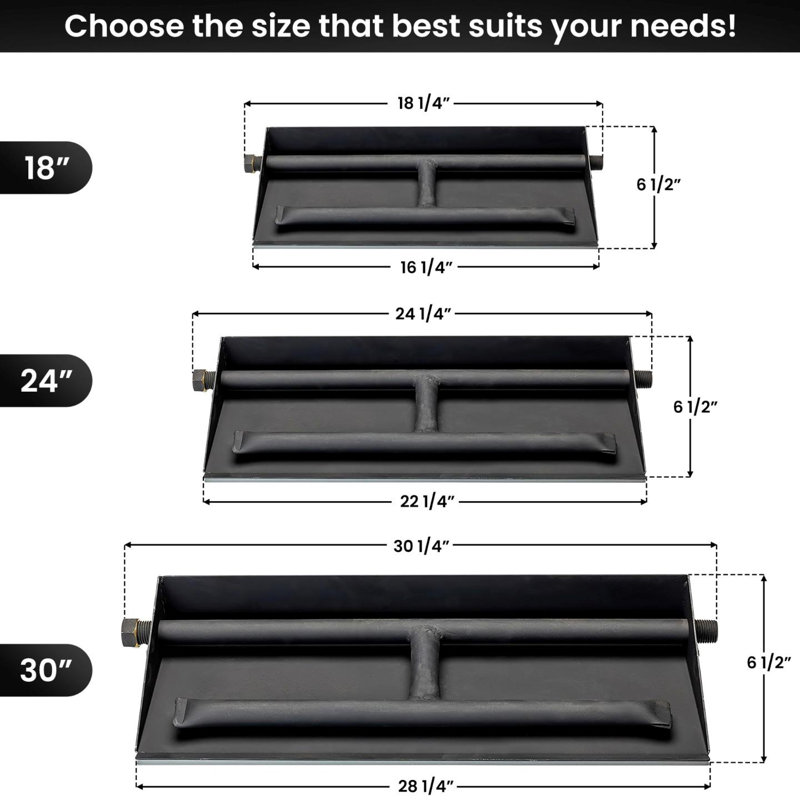 Heavy-Duty Vented Dual Row Gas Burner with Complete Fireplace Connection Kit - NG LP - Easy Install, Bonus Bag of Glowing Embers Included