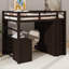 Lit mezzanine polyvalent avec tiroirs de rangement intégrés, bureau de travail spacieux et armoire de style armoire-114355540-114355541