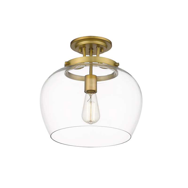 Caridad Glass Semi Flush Mount, Olde Brass