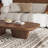 51.2'' Rectangle Coffee Table, Black Wood Coffee Table Large Coffee Table-1020552293