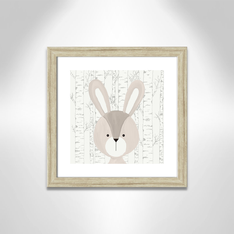 Woodland Friends 3, art encadré, H 16 po x l 16 po x P 0,6 po, Cadre plat beige