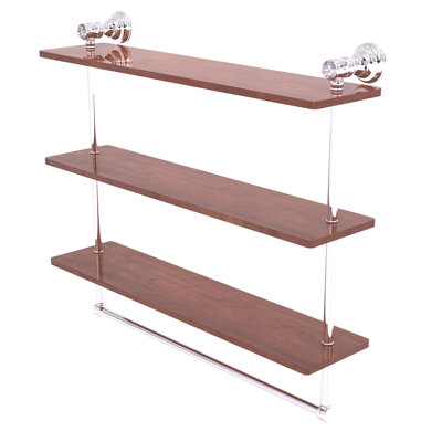 Freyja 3 Piece Ironwood Solid Wood Tiered Shelf with Towel Bar