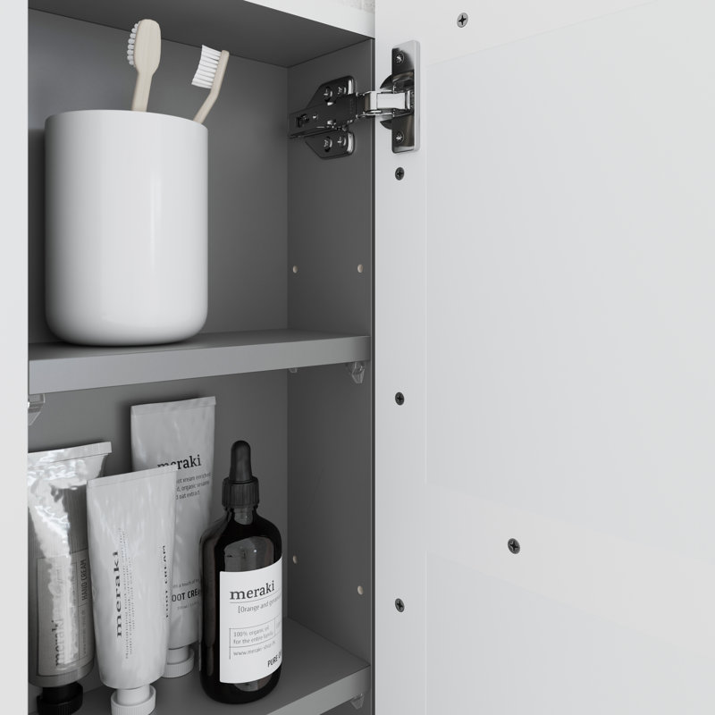 Recessed Framed 3 Doors Medicine Cabinet with 3 shelves, White