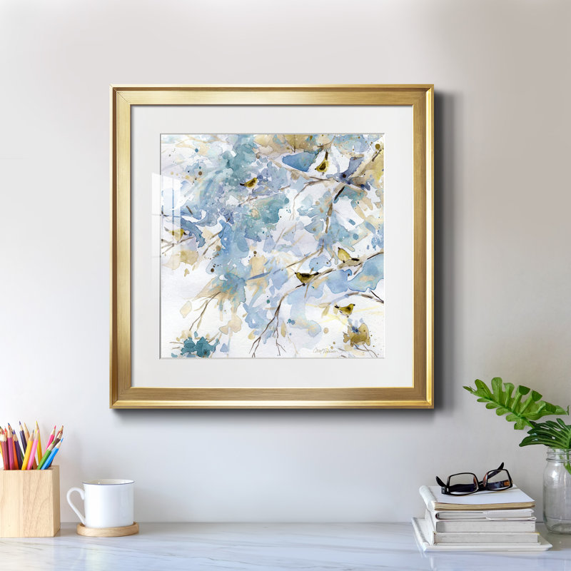 Topaz Spring II - peinture encadrée, Papier encadré doré, H 17,5 po x l 17,5 po x P 1,5 po