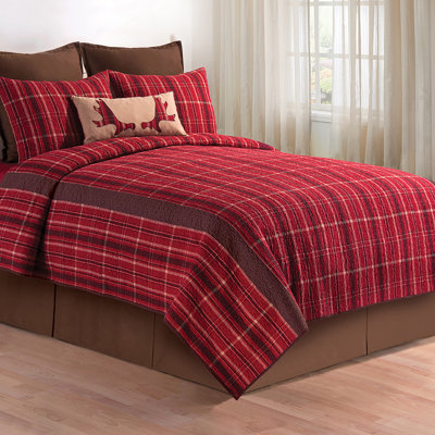 Collin Red Cotton Reversible Quilt