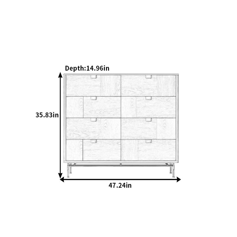 Buffet rétro et simple, H 35,83 po x l 47,24 po x P 14,96 po