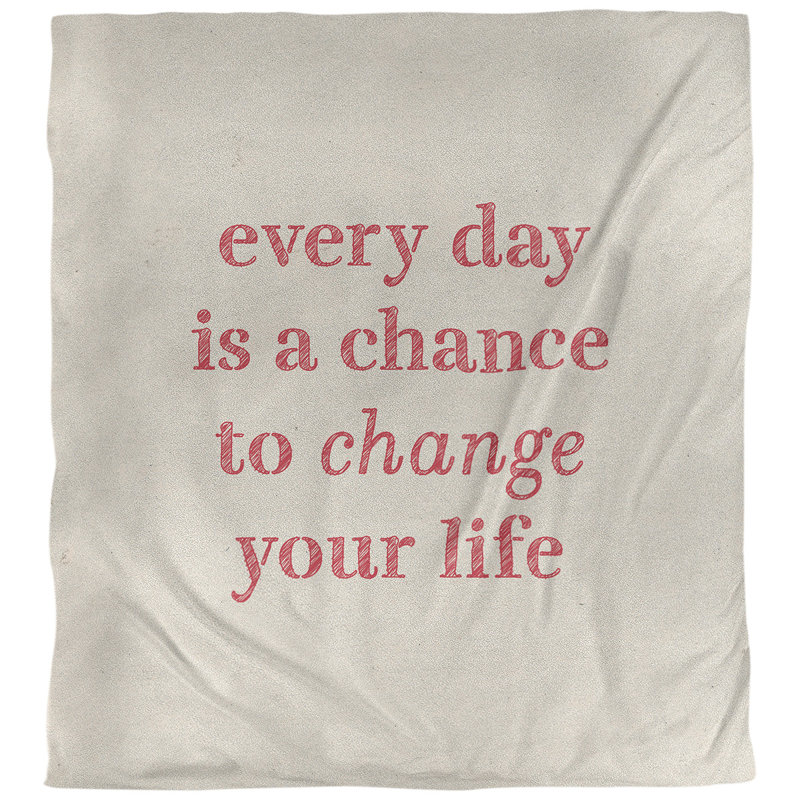 Housse de couette change your life quote, Housse de couette pour très grand lit, Blanc / Rouge