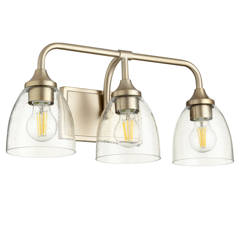 Éclairage de coiffeuse à intensité variable Currie, Laiton vieilli, 3 lumières