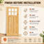 Pine Entry Door Slab With Sound-Reducing Frame – 6-Lite Clear Glass, Solid Wood-122528726-122260351