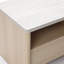 Table de chevet moderne 19,7 po avec plateau en faux travertin et tablette ouverte-983759417