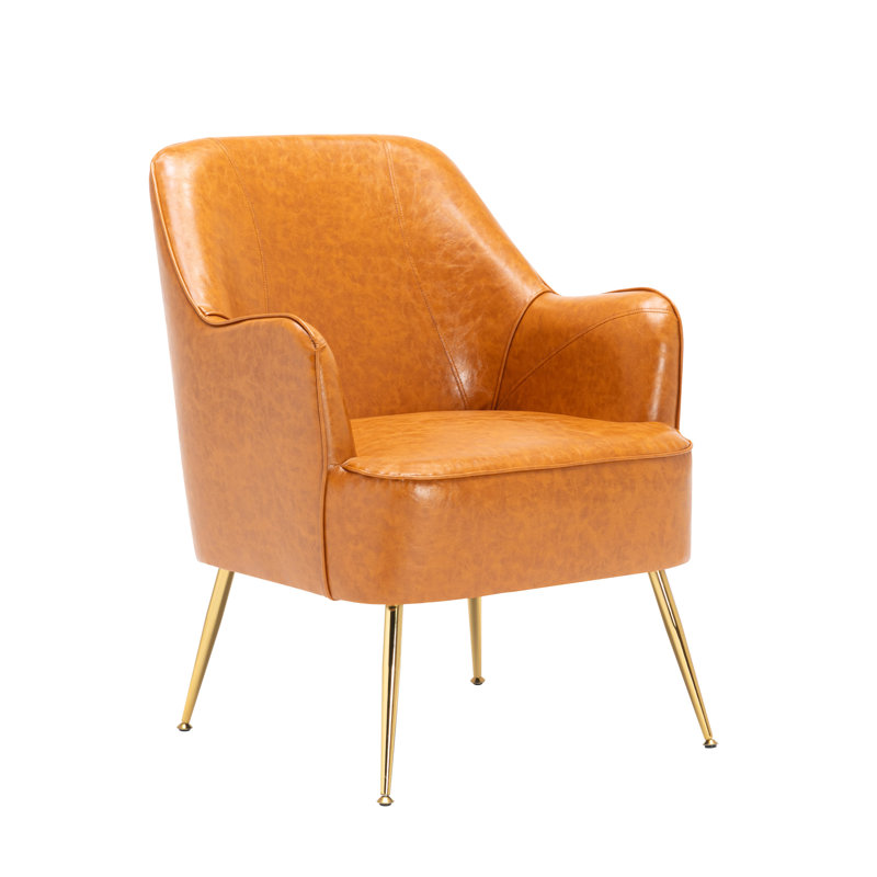 Fauteuil d'appoint 26,4 po Deckland Naglee, Similicuir brun