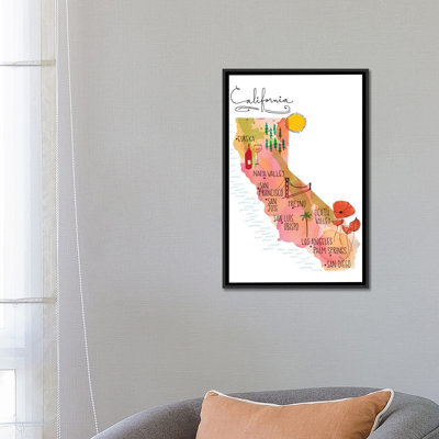 «California Map», reproduction d'art sur toile