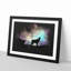 Howling Wolf with a Galaxy Forest - Picture Frame Graphic Art Print-56863502-56863505