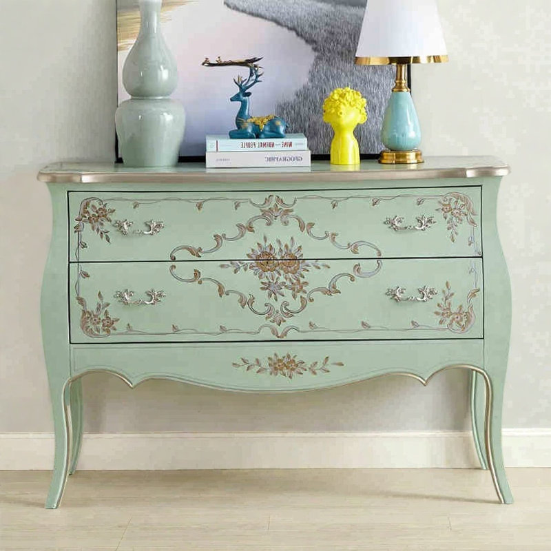 Buffet simple en bois peint rétro