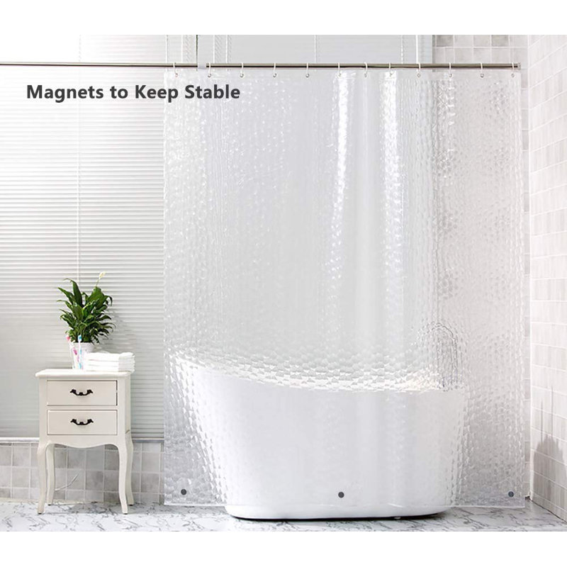 Clear Shower Curtain Liner Set with Hooks