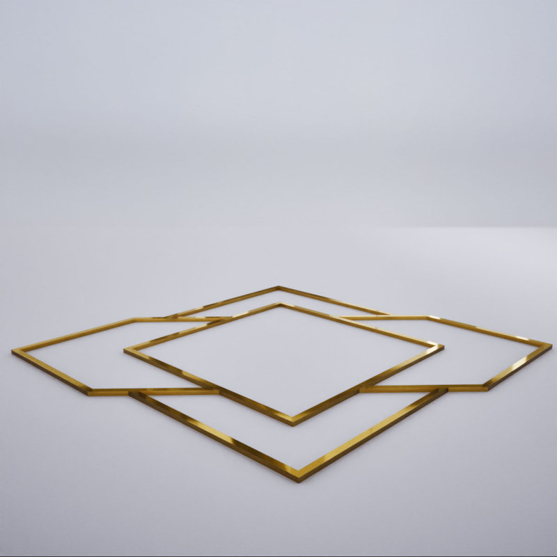 Petits panneaux muraux décoratifs en acrylique Monument, petit, l 11 3/8 po x H 11 3/8 po x T 1/8 po, miroir doré, Doré