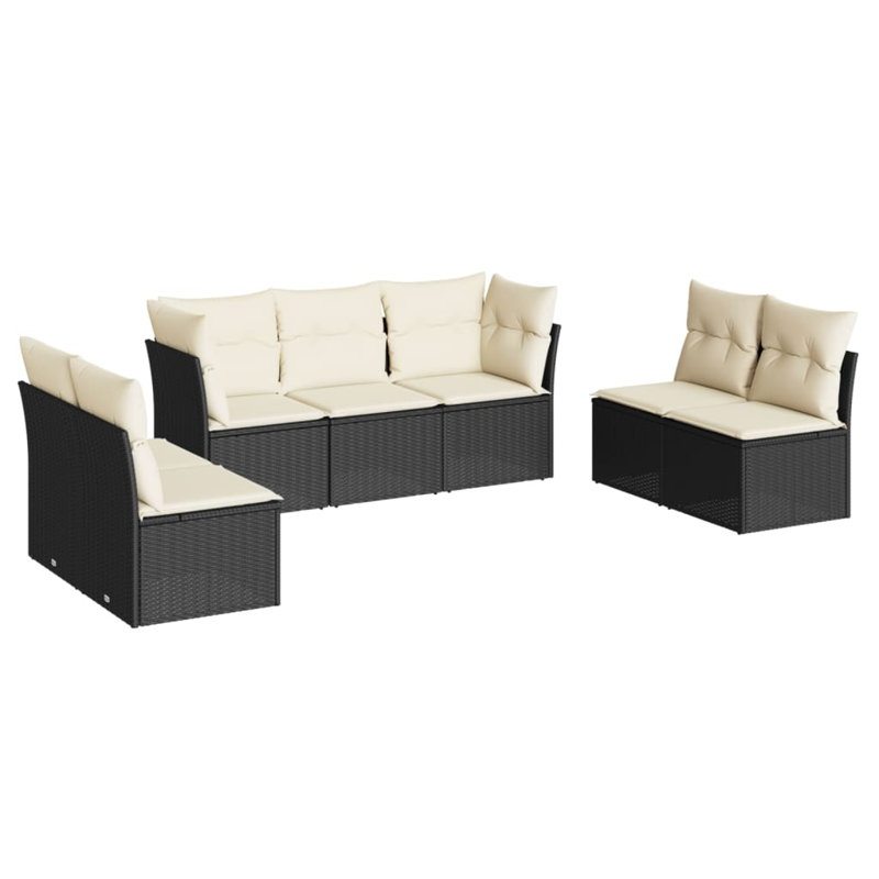 Ensemble de canapé de patio avec coussins 7 pièces Vidaxl