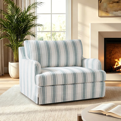 Terren 45.5'' W Farmhouse Oversized Slipcovered Parsons Chair with Unique Arms