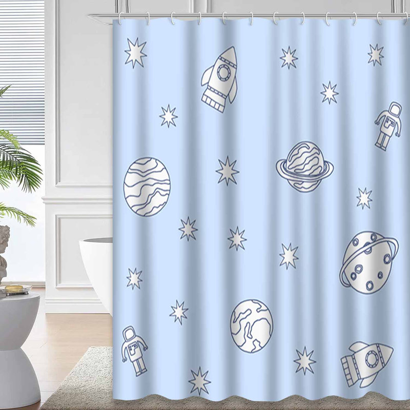 Rideau de douche mignon avec 12 crochets, L 72 po x l 72 po