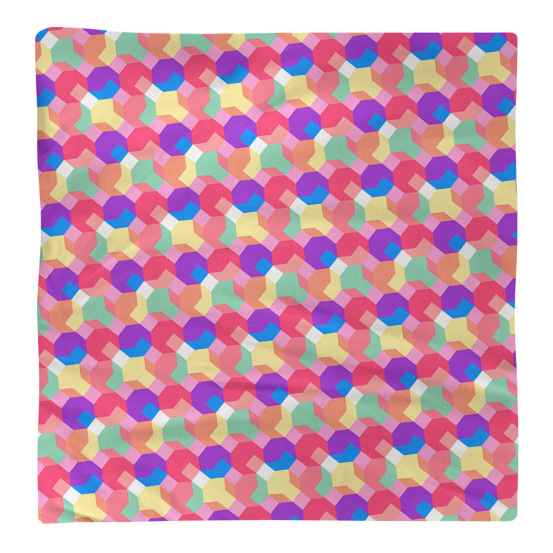 Serviette en coton octogones, H 0,1 po x l 10 po x P 10 po, Rose / Mauve, Sergé de polyester