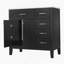 Ensemble de meuble-lavabo 36 po avec lavabo, armoire de salle de bain noire avec tiroirs, structure solide et panneau de fibres à densité moyenne-1424023786