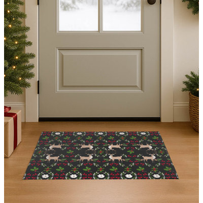 Botanical Deer Seasonal Indoor Doormat