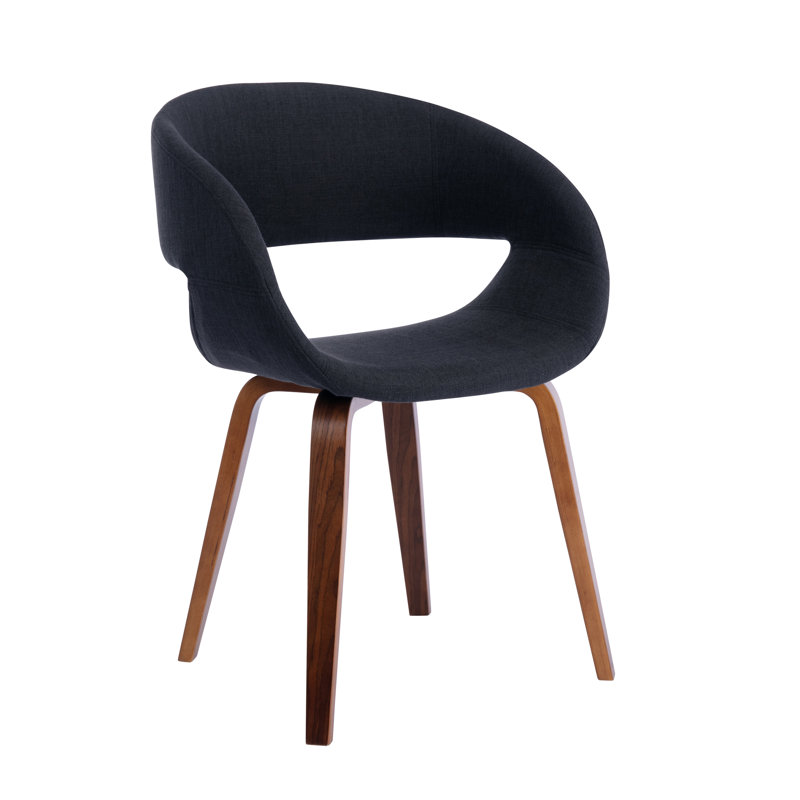Cachan Fabric Dining Chair with Beechwood Legs, Black