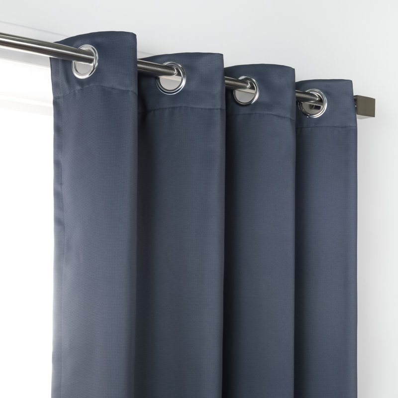 Jhonathon Basketweave Printed Room Darkening Curtain Pair, 52'' W x 84'' L, Dark Gray