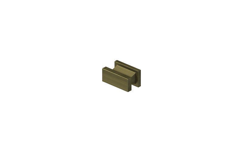 Deltana AN138U14 Contemporary Knob, Anvil, 3/4" x 1-1/2" x 7/8" in Polished Nickel, Antique Brass