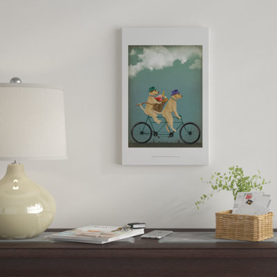 « yellow labrador tandem », reproduction d’impression sur toile tendue