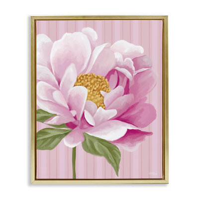 Art mural sur toile flottante avec œillets roses par Cat Thurman Designs