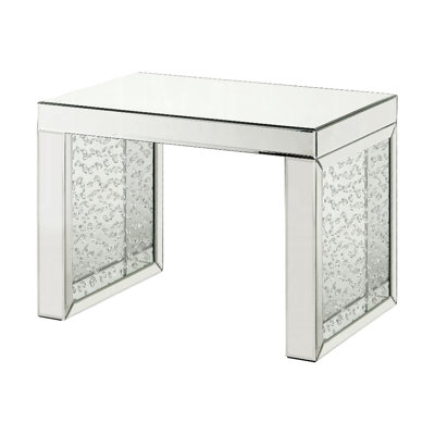 Aneeya Mirrored Glass Top End Table