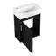 Meuble-lavabo de salle de bain 16 po pour petite salle de bain, céramique moderne noire et armoire, espace facile à nettoyer-778139347