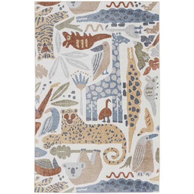 Tapis ivoire lavable à la machine Astra, Rectangle 2 pi 2 po x 4 pi