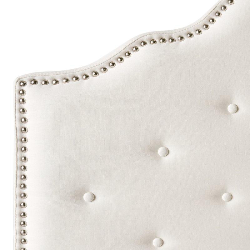 Fabric Upholstered Headboard For Queen & Full Beds, Button With Cool Diamond Stitch Design, Stylish Nailhead Trim Sized Captivating Stitch, Elegant Accents