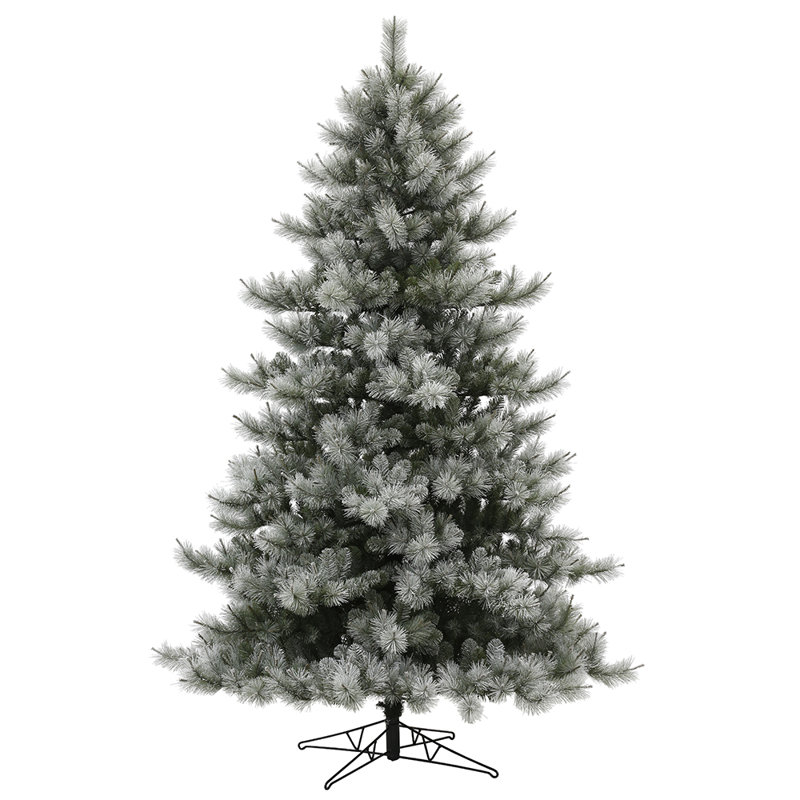 Vickerman Flocked Cayce Pine Artificial Christmas Artificial Pine Christmas Tree, 12' H