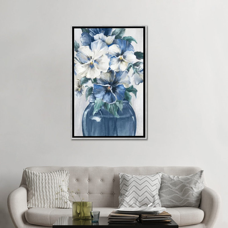 Nostalgic Blues - reproduction d'art murale - toile encadrée, Argent argent, H 48 po x l 32 po