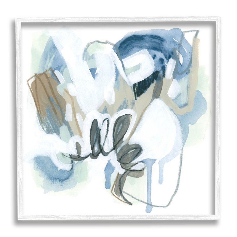 «Blue Abstract Shapes Collage», estampe numérique par June Erica Vess, H 12 po x l 12 po x P 1,5 po