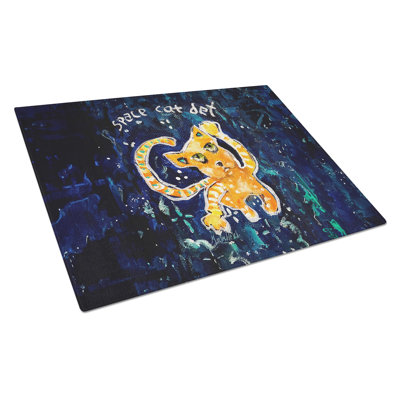 Space Cat Det Cat Glass Cutting Board