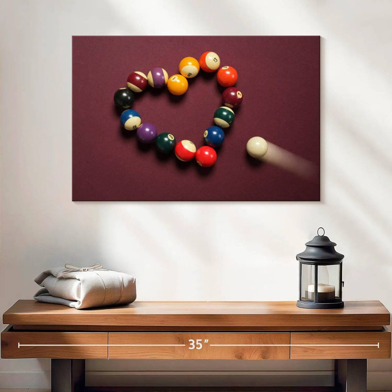 Boule de billard Senne Heart, H 20 po x l 30 po