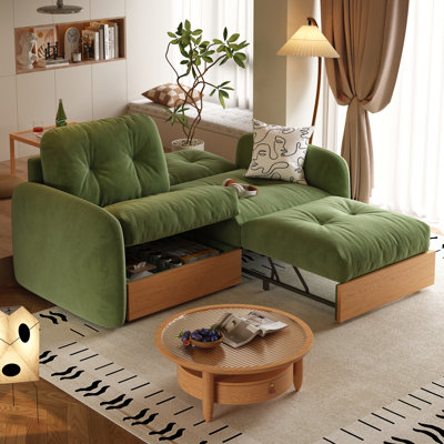 Canapé-lit de 74,8 po, canapé-lit en forme de L, fauteuil de rangement, canapé trois places et fauteuil de rangement double