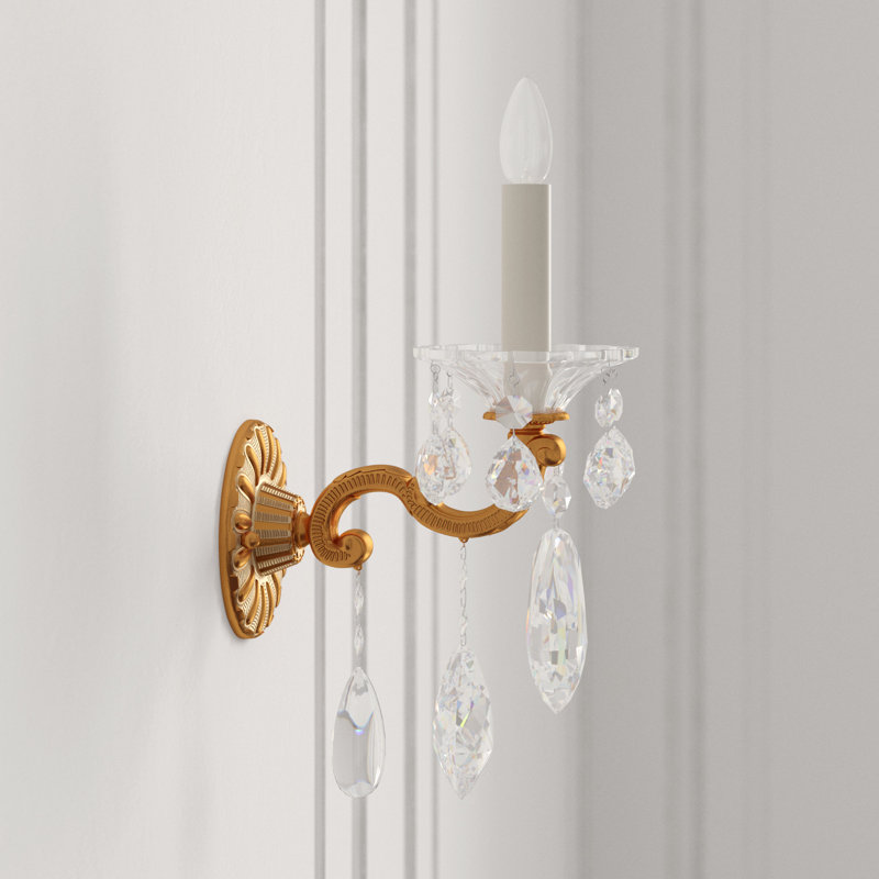 La Scala 1 - Light Candle Wall Light, French Gold, Heritage Clear
