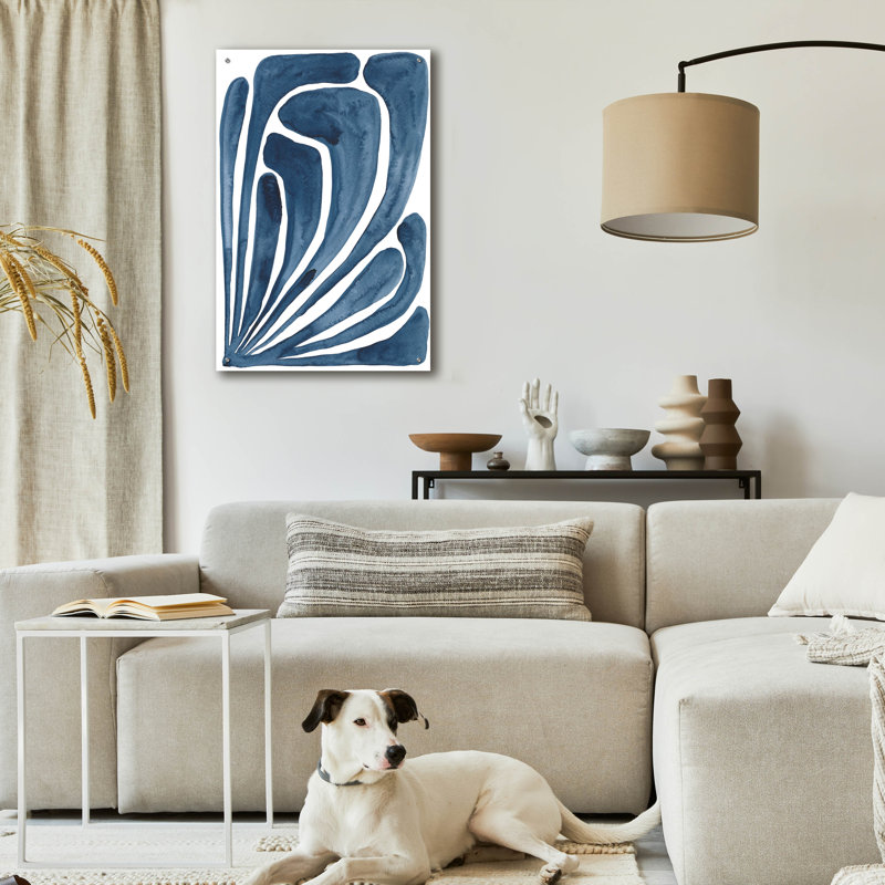 «Blue Stylized Leaf II» par Regina Moore, H 36 po x l 24 po x P 0,2 po