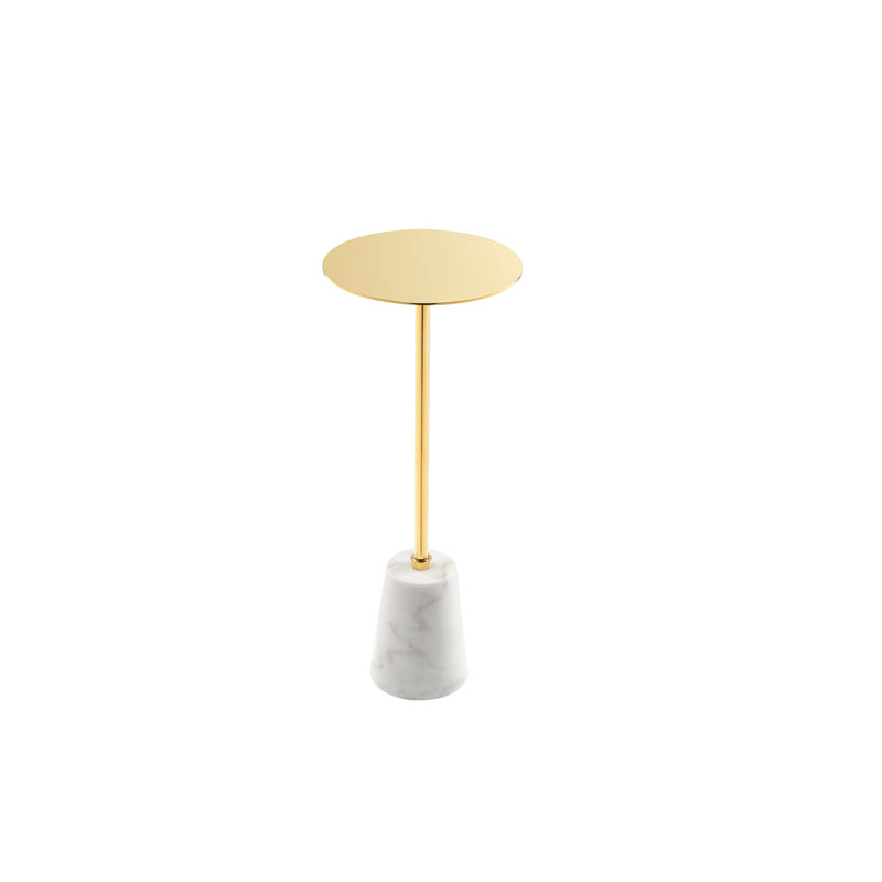 Maisel End Table, Gold, White