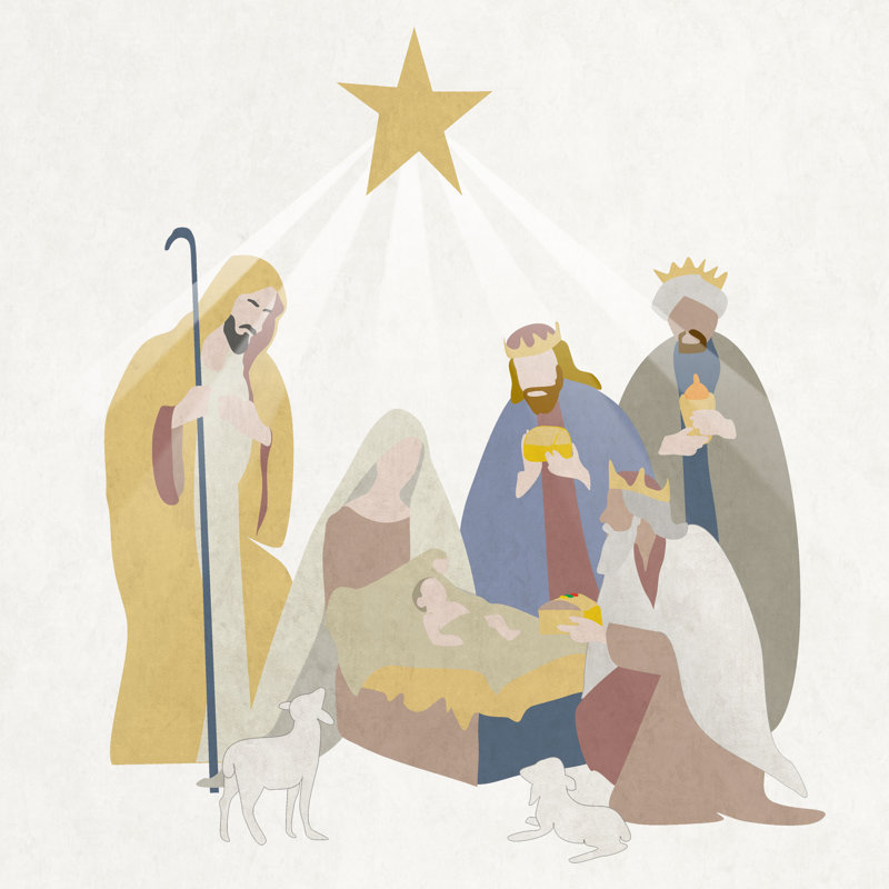 Nativity 6 - Wrapped Canvas Art Prints, 30cm H x 30cm W