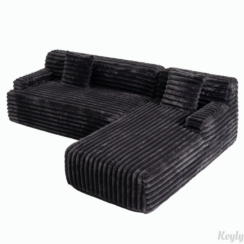 Canapé modulaire Boneless, Noir, noir, noir, noir
