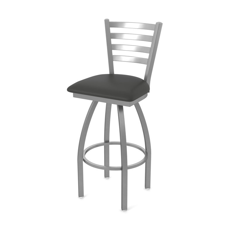 Jackie Swivel Stool, Stainless, Vinyl-Canter Iron, Counter Stool (25" Seat Height)