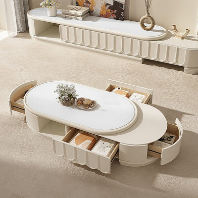 Table basse escamotable de style français