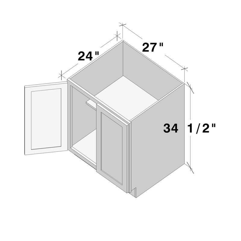 Armoire de cuisine à porte pleine hauteur l 27 po x P 24 po x H 34,5 po CASAINC, 27"