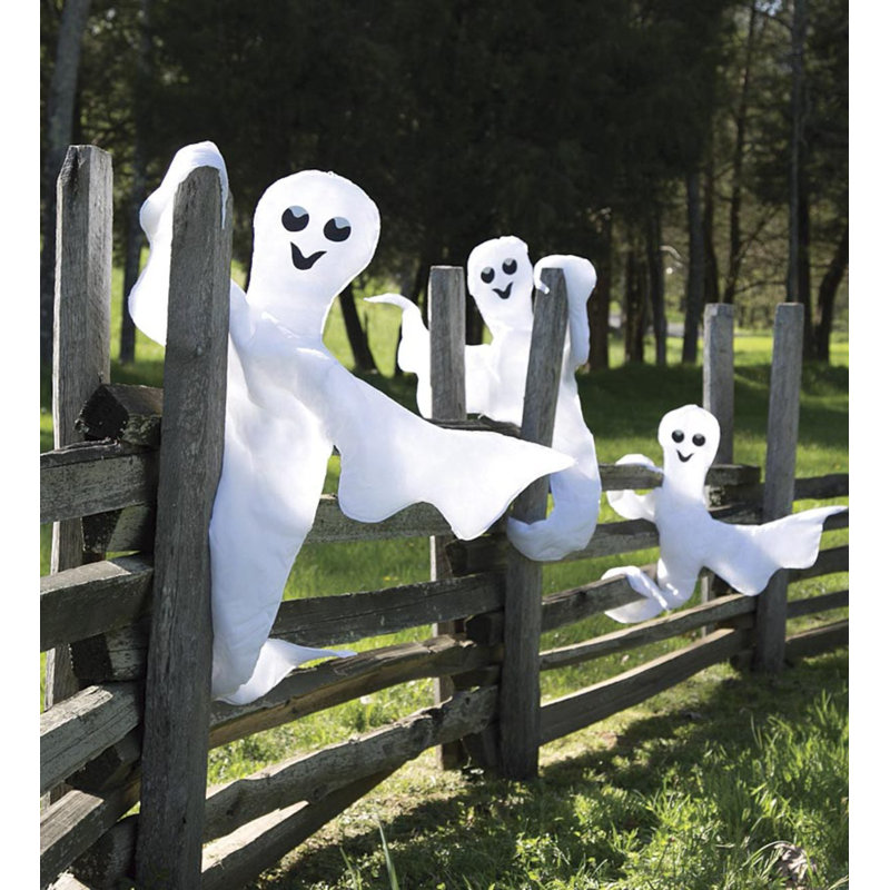 White Fabric Ghost Halloween Tree Wrap Decoration